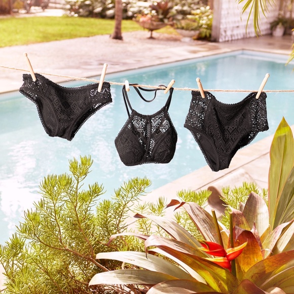 Strap Merged Wide Stripe Front Black Swim Top Crop Top Bikini Bra - Picture 7 of 10